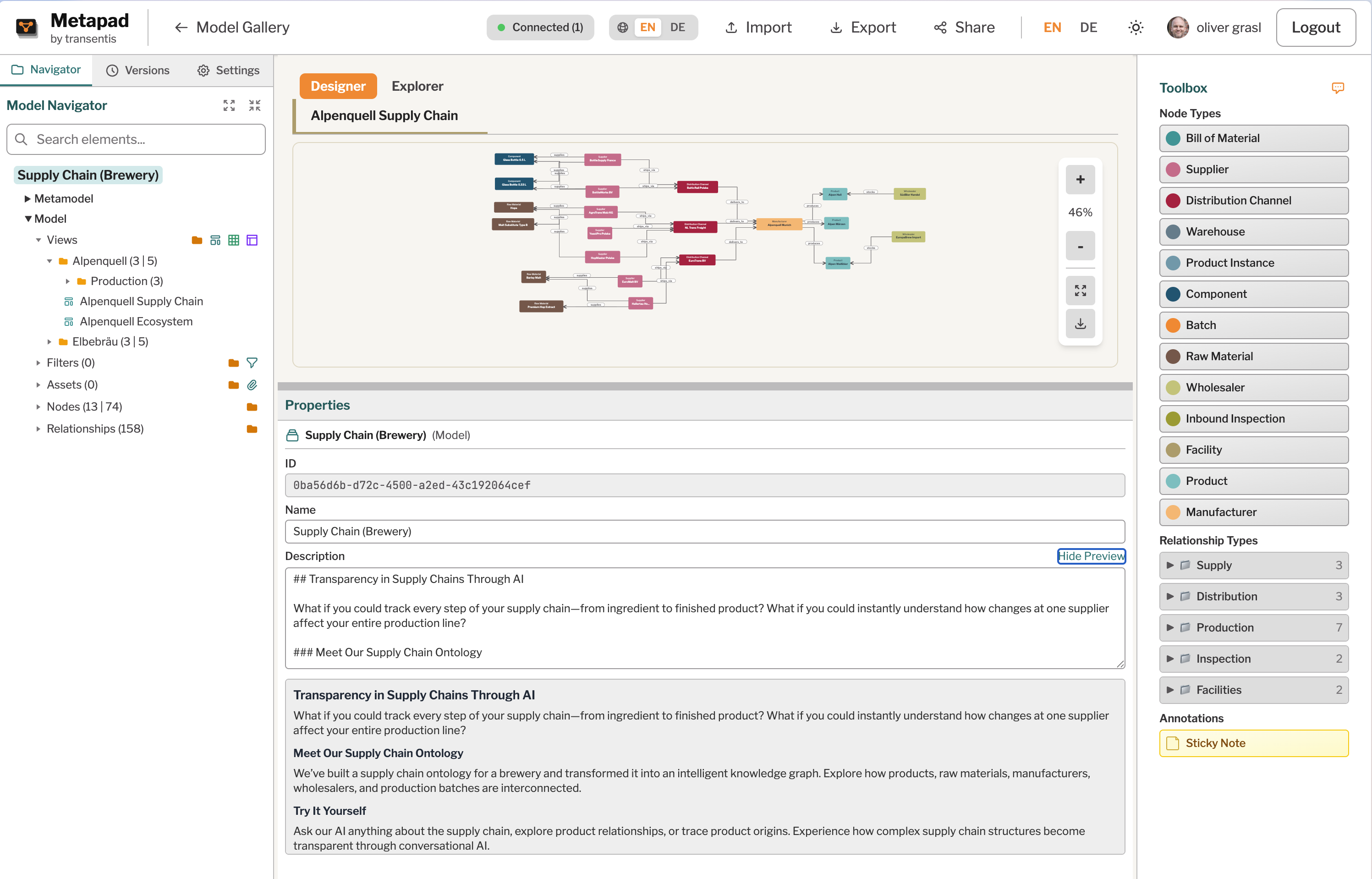 Write descriptions in markdown and preview them