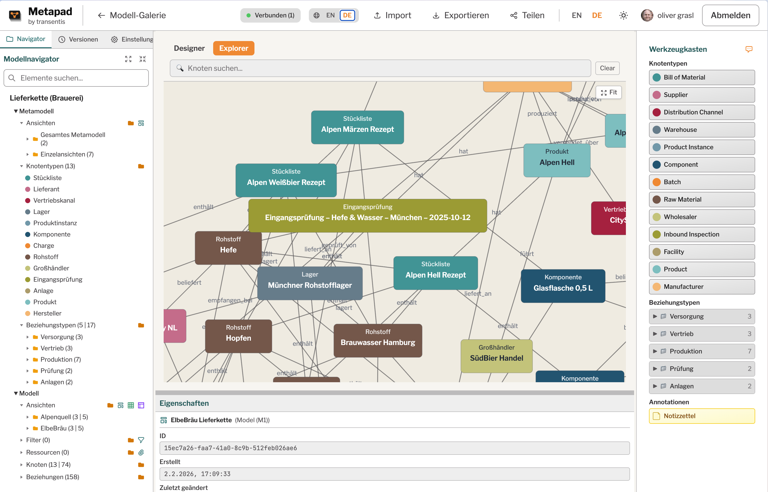 Erkunden Sie Ihr Modell in einer Graphansicht